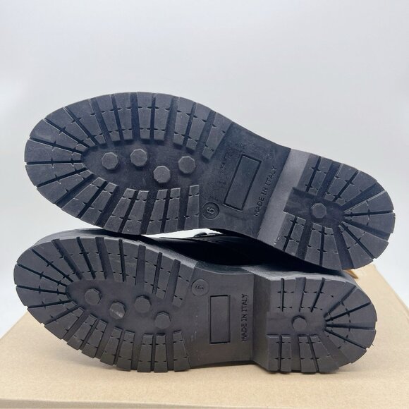 VALENTINO MARTY STUDDED LOGO LACE UP Combat BOOTS -BLACK LEATHER US 6 - Picture 8 of 12